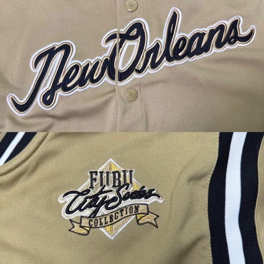 Vintage FUBU New Orleans 05 City Series Collection Jacket Men's Size XL Blk/Gold - Picture 3 of 7